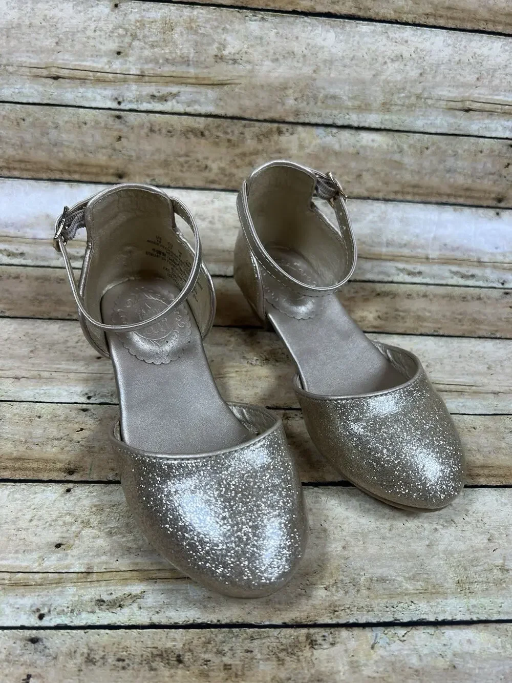 Disney Glitter Princess Shoes With Ankle Strap Size 10 Bibbidi Bobbidi Boutique